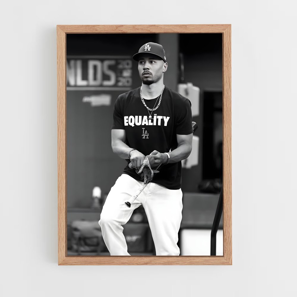 Poster Mookie betts contrastées – affiche Baseball (vue 4)